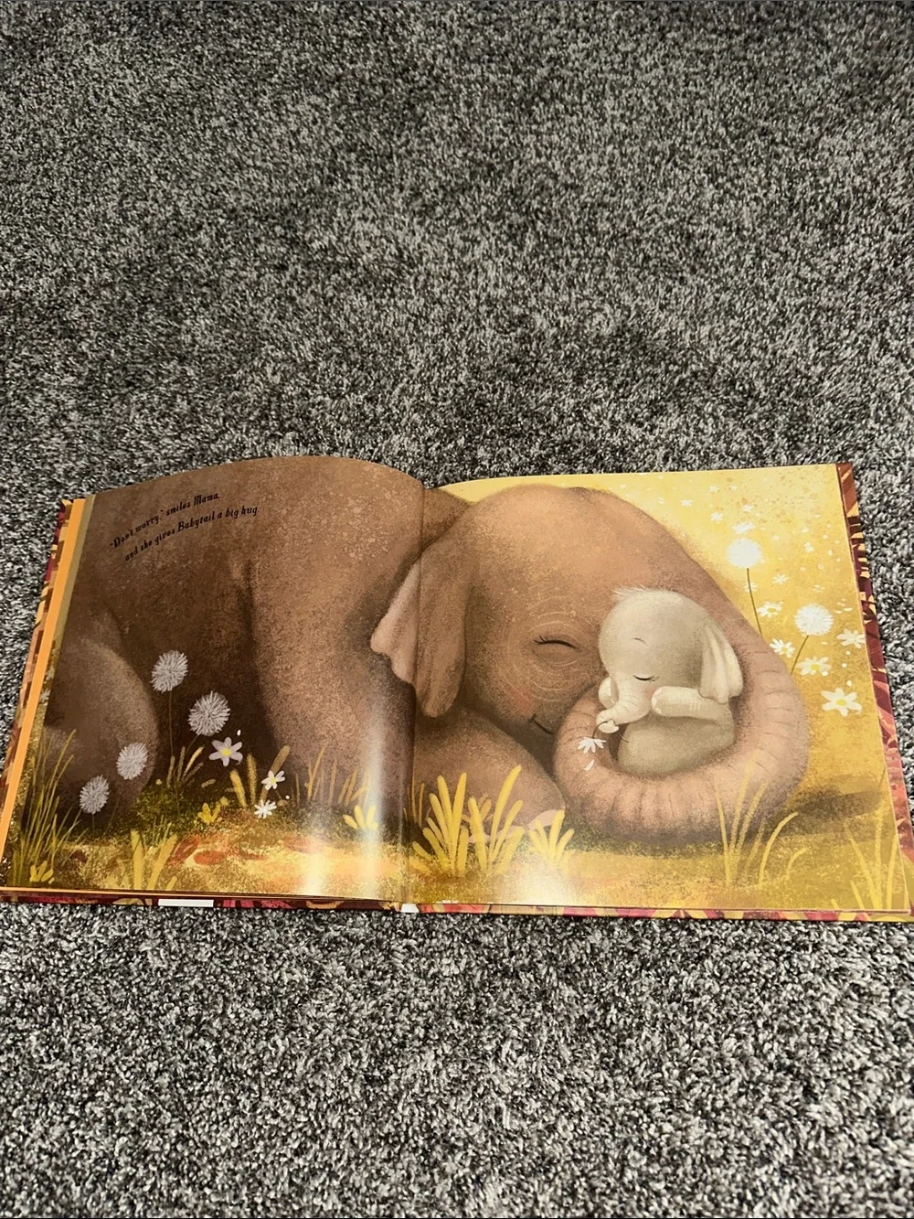 Just One More Hug Elephant Storybook - Brown & Orange